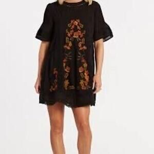 Free People "Perfectly Victorian" Embroidered Mini Dress / sz S
